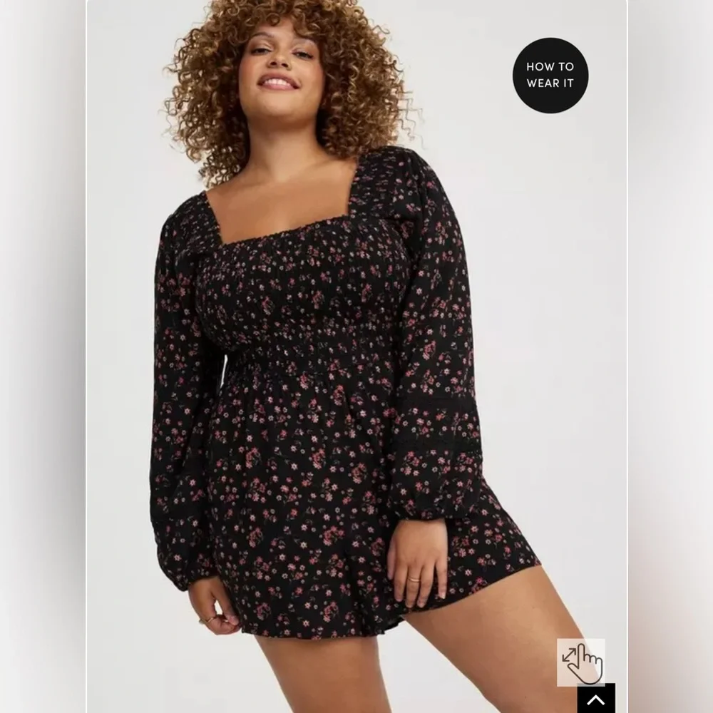 NEW Torrid Floral Long Sleeve Romper - Picture 5 of 5